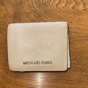 Michael Kors Beige Leather Card Holder